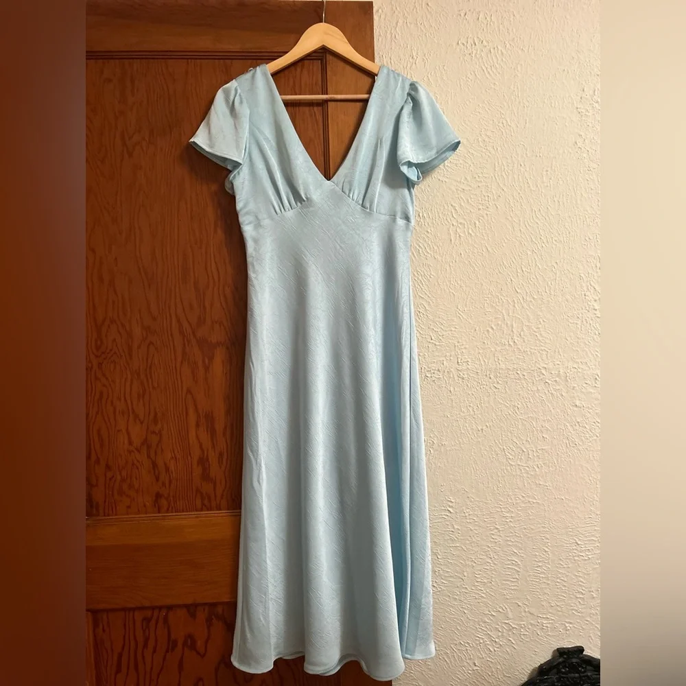 Wild Fable Sky Blue Flutter Sleeve Dress - Picture 2 of 6